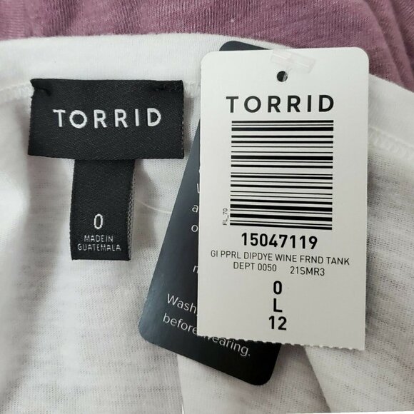 Torrid Tank Top Large Wine Mama's Bestfriend Dip Dye Purple White Sleeveless NWT - Picture 5 of 7